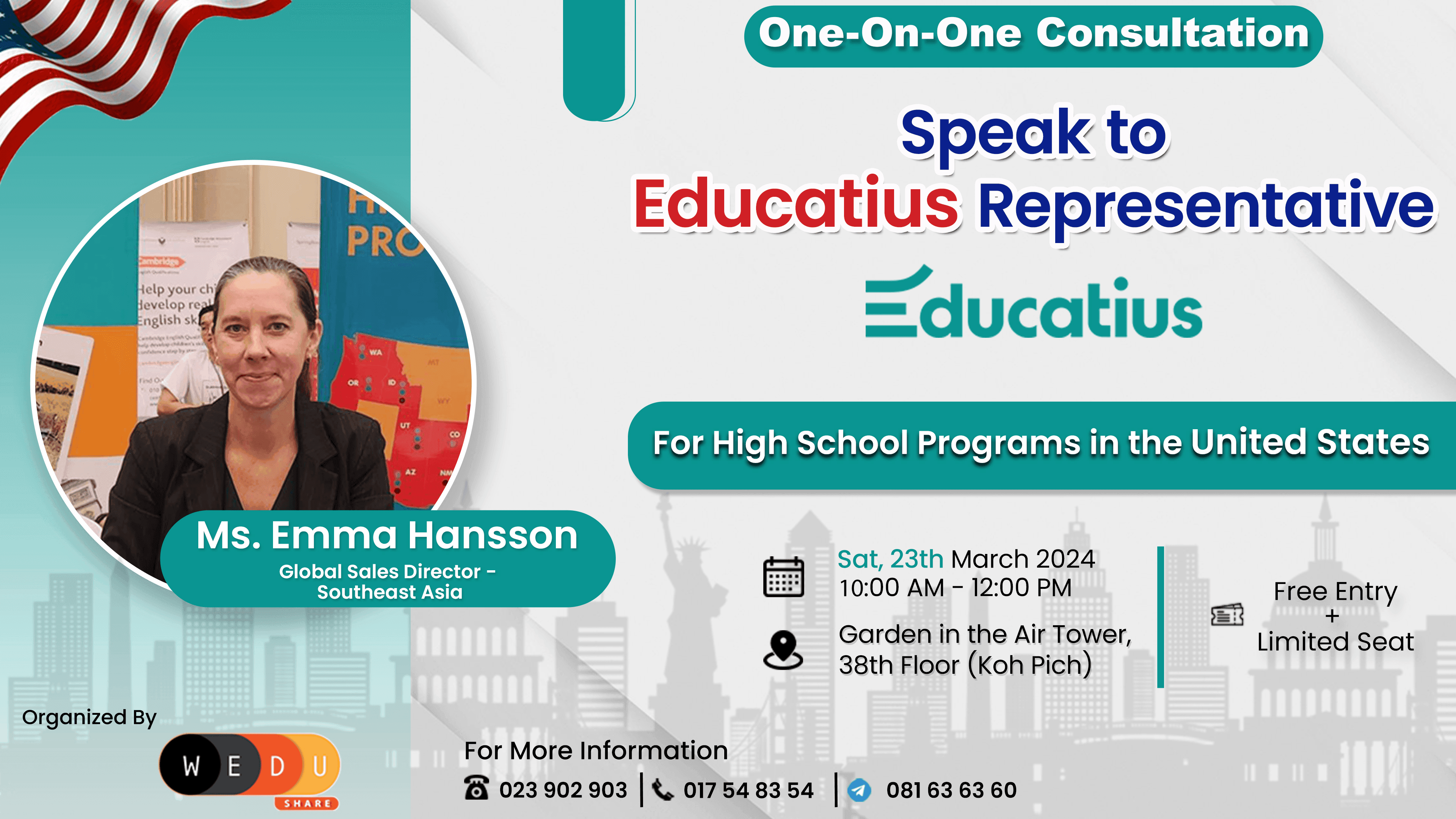 [One-On-One Consultation] Educatius Representative for High School Programs in the United States
